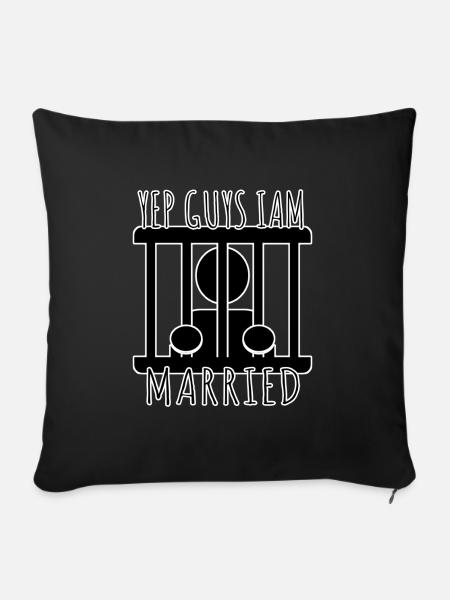 MrMuri - MARRIED - Sofakissenbezug 45 x 45 cm - Schwarz