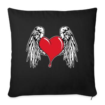 angel heart - Sofakissenbezug 45 x 45 cm - Schwarz - Vorne