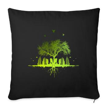 Green Tree - nature tree city urban gift - Sofa pillowcase 17,3'' x 17,3'' (45 x 45 cm) - black - Front