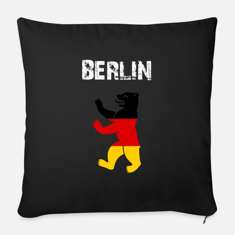 City-Design Berlin Bear 4Msh - Housse de coussin décorative 45 x 45 cm - noir