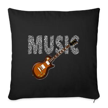 Musician Guitarist Guitar Sheet Music Music Electric Guitar - Sofa pillowcase 17,3'' x 17,3'' (45 x 45 cm) - black - Front