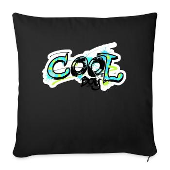 fraîche motif graffiti garçon - chemise cool pour les enfants - Housse de coussin décorative 45 x 45 cm - noir - Devant