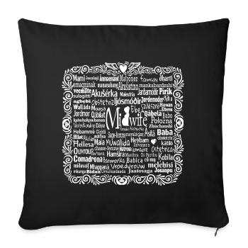 Midwife in 76 languages - Sofakissenbezug 45 x 45 cm - Schwarz - Vorne