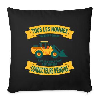 Tous les hommes naissent - Housse de coussin décorative 45 x 45 cm - noir - Devant
