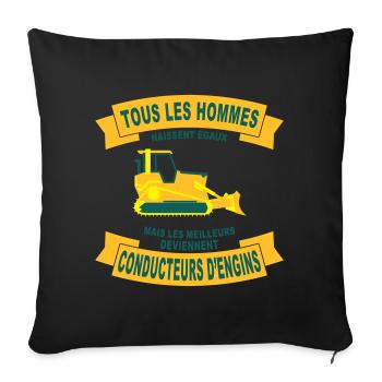 Tous les hommes naissent 2 - Housse de coussin décorative 45 x 45 cm - noir - Devant