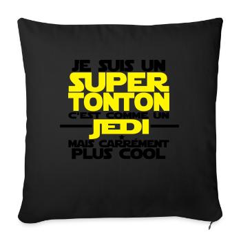 je suis un super tonton comme un jedi - Housse de coussin décorative 45 x 45 cm - noir - Devant