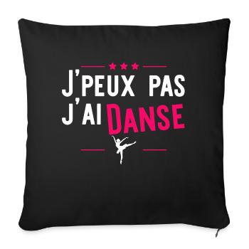 J'ai danse t-shirt humour - Housse de coussin décorative 45 x 45 cm - noir - Devant