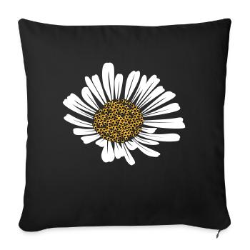 Daisy - Sofa pillowcase 17,3'' x 17,3'' (45 x 45 cm) - black - Front