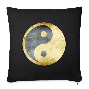 yoga yin yang gold silber - Sofakissenbezug 45 x 45 cm - Schwarz - Vorne