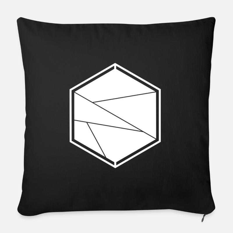 hexagone abstrait - Housse de coussin décorative 45 x 45 cm - noir