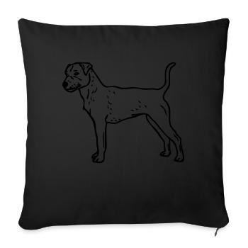 jack russel © www.dog-power.nl - Sofa pillowcase 17,3'' x 17,3'' (45 x 45 cm) - black - Front