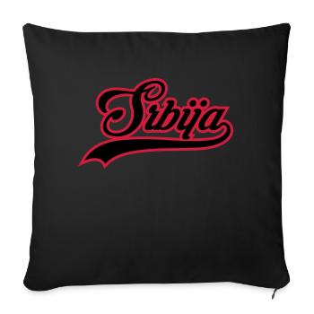 Serbia - Sofa pillowcase 17,3'' x 17,3'' (45 x 45 cm) - black - Front