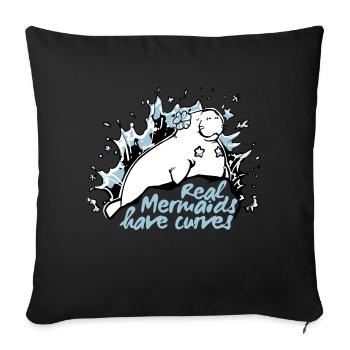 Manati Mermaid - Meerjungfrau Seekuh - Sofakissenbezug 45 x 45 cm - Schwarz - Vorne