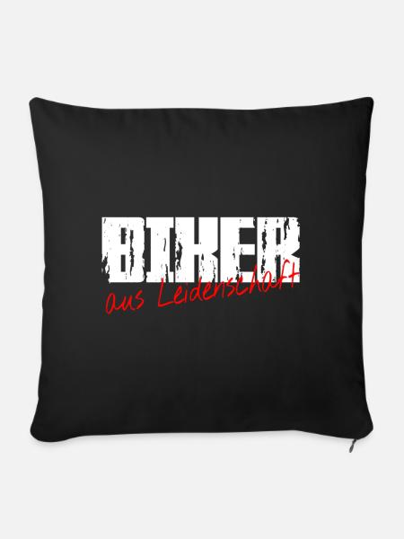 Biker aus Leidenschaft - Sofakissenbezug 45 x 45 cm - Schwarz