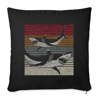 shark - Sofa pillowcase 17,3'' x 17,3'' (45 x 45 cm) - black - Front