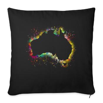 Australien Kontinent - Sofakissenbezug 45 x 45 cm - Schwarz - Vorne