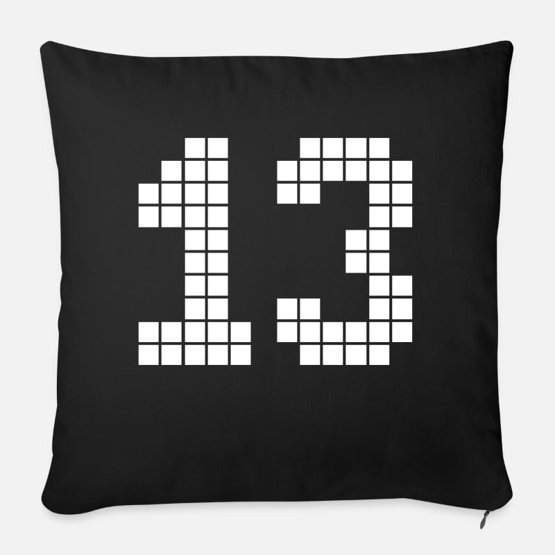 Pixel Nummer 13 - Sofakissenbezug 45 x 45 cm - Schwarz