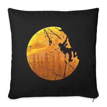 Kletterer Geschenk Idee Bergsteiger - Sofakissenbezug 45 x 45 cm - Schwarz - Vorne