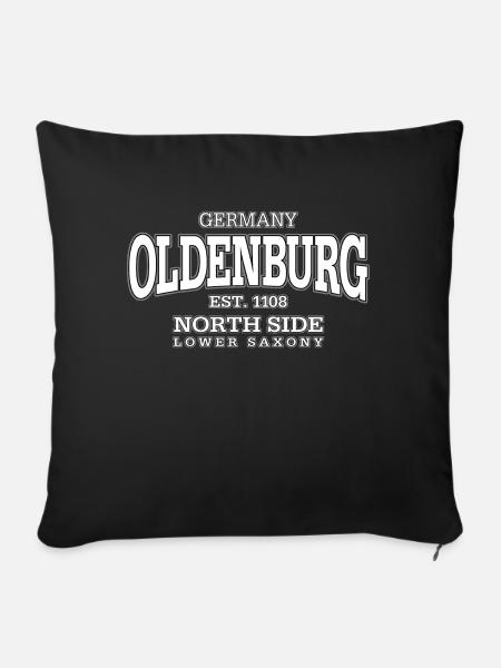 Oldenburg (white) - Sofakissenbezug 45 x 45 cm - Schwarz
