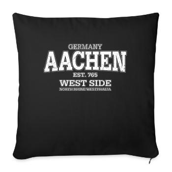 Aachen (à l'ancienne blanc) - Housse de coussin décorative 45 x 45 cm - noir - Devant
