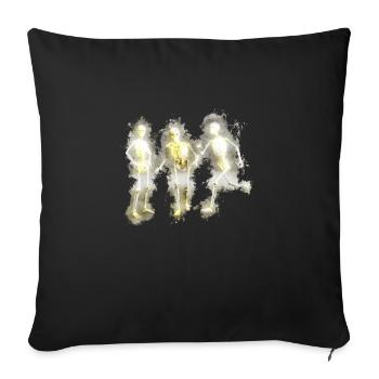 Skelett Knochen Halloween hell glühend - Sofakissenbezug 45 x 45 cm - Schwarz - Vorne