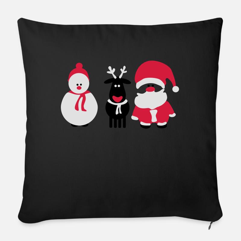 noël équipe 3 - Housse de coussin décorative 45 x 45 cm - noir