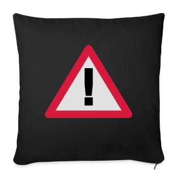achtung_schild__f3 - Housse de coussin décorative 45 x 45 cm - noir - Devant