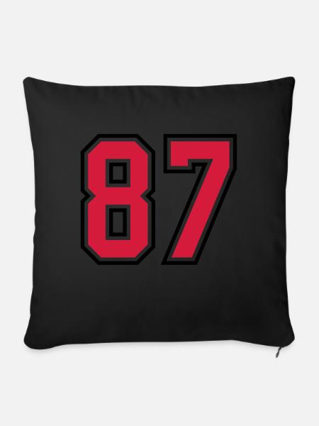 87 sports jersey football number - Housse de coussin décorative 45 x 45 cm - noir