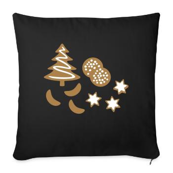 Noël cookie biscuits biscuit Pain D’épice - Housse de coussin décorative 45 x 45 cm - noir - Devant