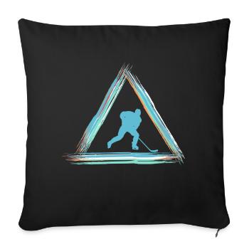 Eishockey - Sofakissenbezug 45 x 45 cm - Schwarz - Vorne