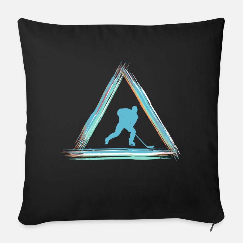 Eishockey - Sofakissenbezug 45 x 45 cm - Schwarz