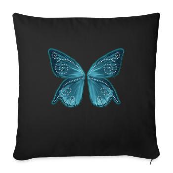 Butterfly wings, fairy, Wonderland, magic - Sofa pillowcase 17,3'' x 17,3'' (45 x 45 cm) - black - Front