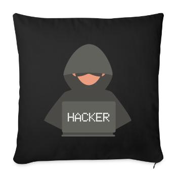 Développeur Hacker Coder Black Hat - Housse de coussin décorative 45 x 45 cm - noir - Devant
