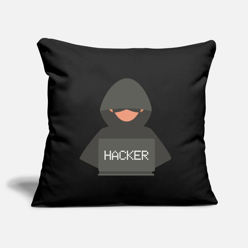 Développeur Hacker Coder Black Hat Housse de coussin décorative 45 x 45 cm