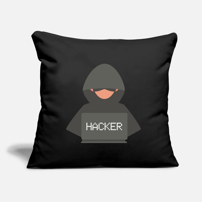 Développeur Hacker Coder Black Hat Housse de coussin décorative 45 x 45 cm