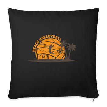 Beachvolleyball - Sofakissenbezug 45 x 45 cm - Schwarz - Vorne