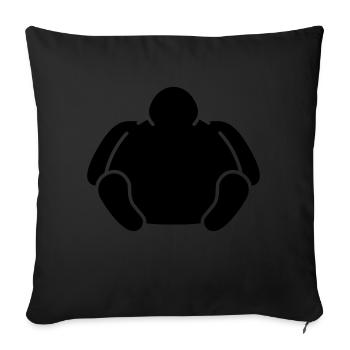 Sitting Fat Man - Sofakissenbezug 45 x 45 cm - Schwarz - Vorne