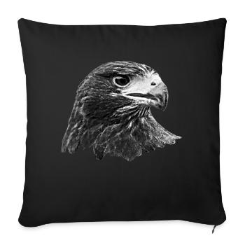 Eagle, hawk, buzzard, gray - Sofa pillowcase 17,3'' x 17,3'' (45 x 45 cm) - black - Front