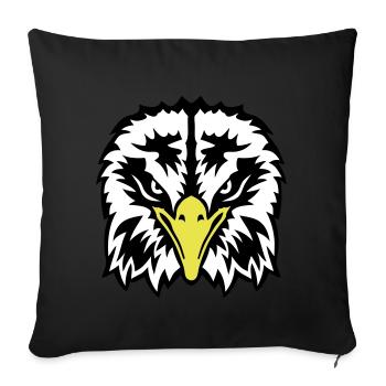 eagle head eyes feroce 102 - Sofa pillowcase 17,3'' x 17,3'' (45 x 45 cm) - black - Front