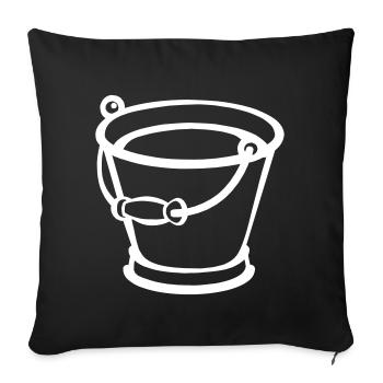 Filled bucket - Sofa pillowcase 17,3'' x 17,3'' (45 x 45 cm) - black - Front