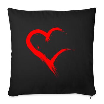 Herz unvollständig Herz Bürste Rot Halb Neu Vektor - Sofa pillowcase 17,3'' x 17,3'' (45 x 45 cm) - black - Front