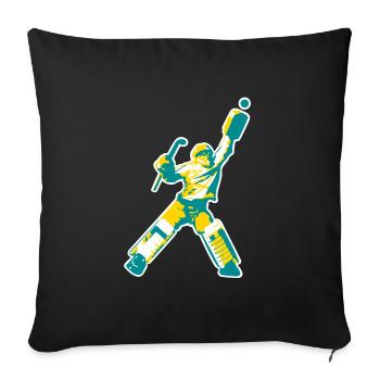Hockey Torwart - Sofakissenbezug 45 x 45 cm - Schwarz - Vorne