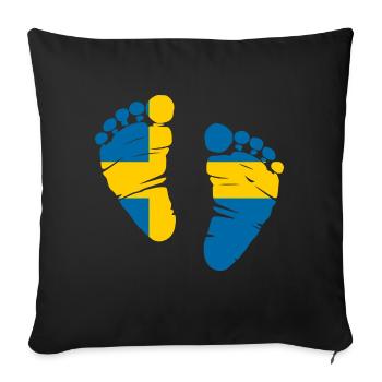 Sweden Stockholm Gift Home - Sofa pillowcase 17,3'' x 17,3'' (45 x 45 cm) - black - Front