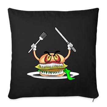 EVIL BURGER - Eat if you dare! - Sofakissenbezug 45 x 45 cm - Schwarz - Vorne