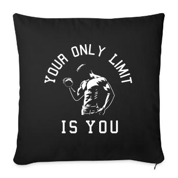Bodybuilding fitness - Sofa pillowcase 17,3'' x 17,3'' (45 x 45 cm) - black - Front