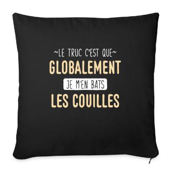 Je m'en bats les couilles - Housse de coussin décorative 45 x 45 cm - noir - Devant