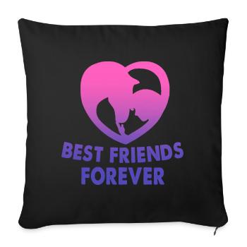 Best Friends Forever horse - Sofa pillowcase 17,3'' x 17,3'' (45 x 45 cm) - black - Front