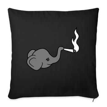elephant head bekiff kiffen joint stoned weed ca - Sofa pillowcase 17,3'' x 17,3'' (45 x 45 cm) - black - Front