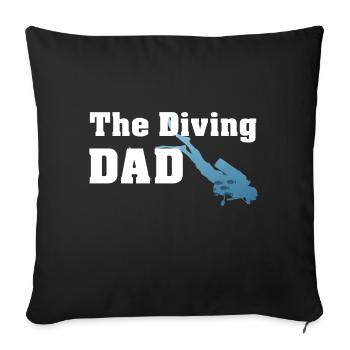 The Diving DAD - Diving - Sofa pillowcase 17,3'' x 17,3'' (45 x 45 cm) - black - Front