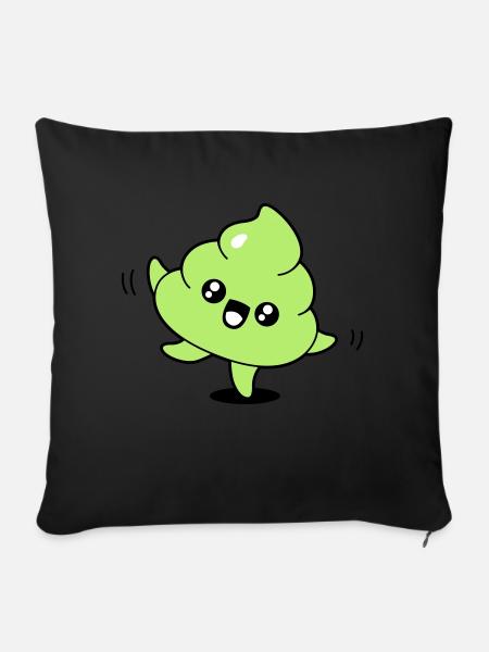 Emoji caca danse - Housse de coussin décorative 45 x 45 cm - noir